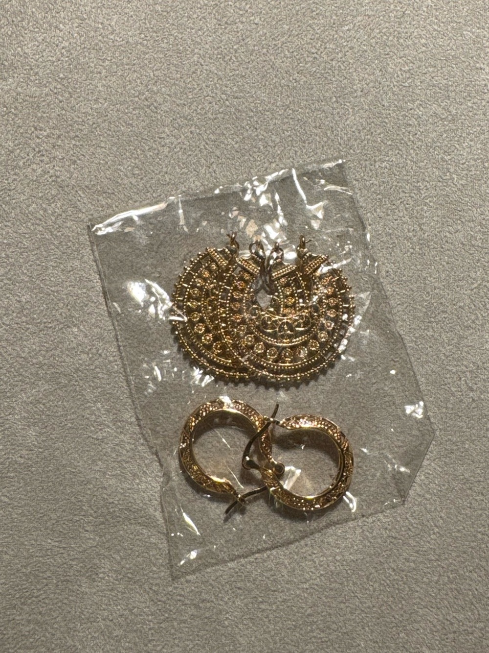 Gold Hoop and Filigree Pendant Earrings - Women Jewelry